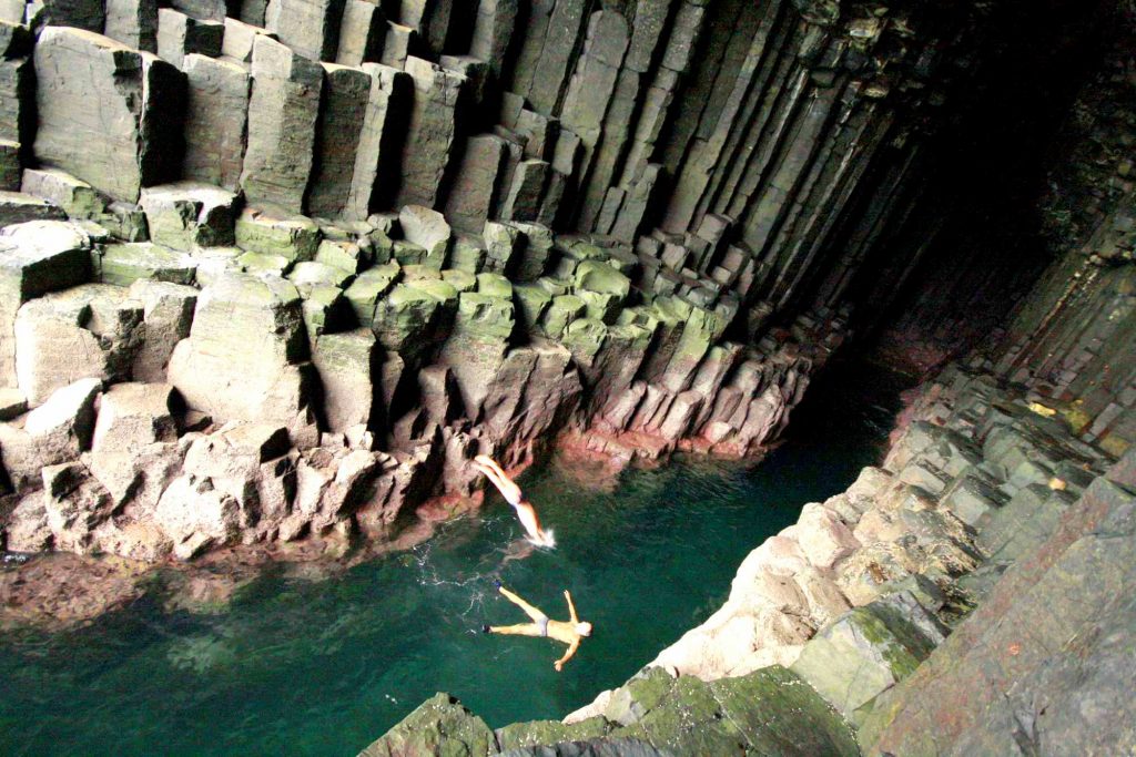 wild swimming fingal's cave scotland